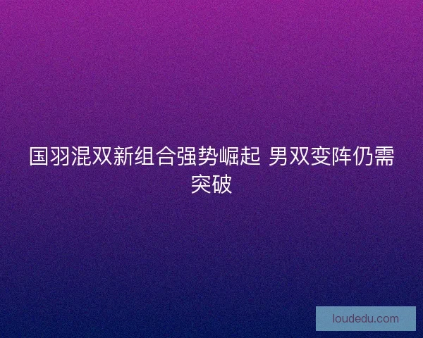 国羽混双新组合强势崛起 男双变阵仍需突破